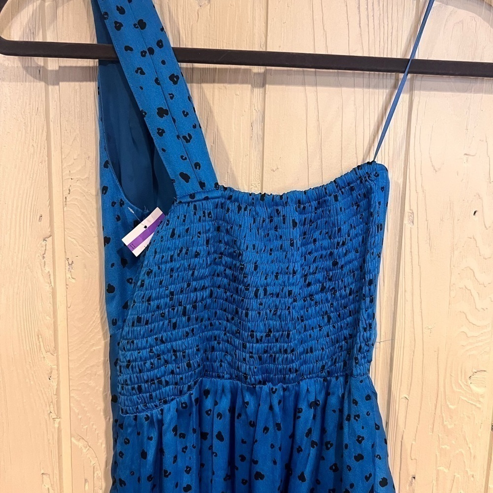 Heartland Robin Dress in Cobalt Blue One Shoulder Slit elastic back XS new - Picture 12 of 16